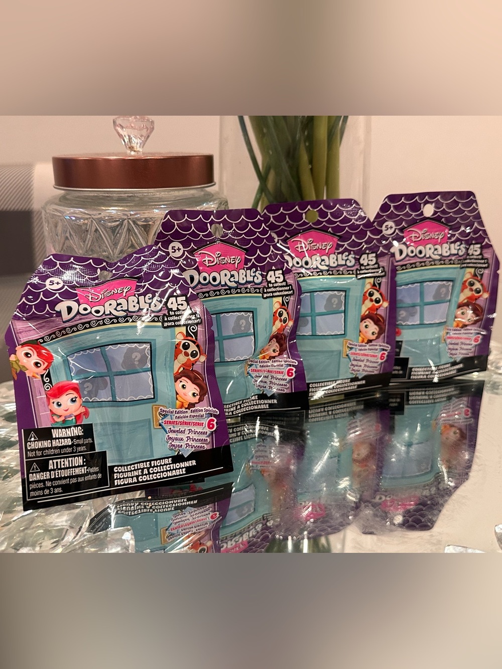 Disney Doorables Series 6 Jeweled Princess Sealed Blind Bags Lot of 4 Rare Find